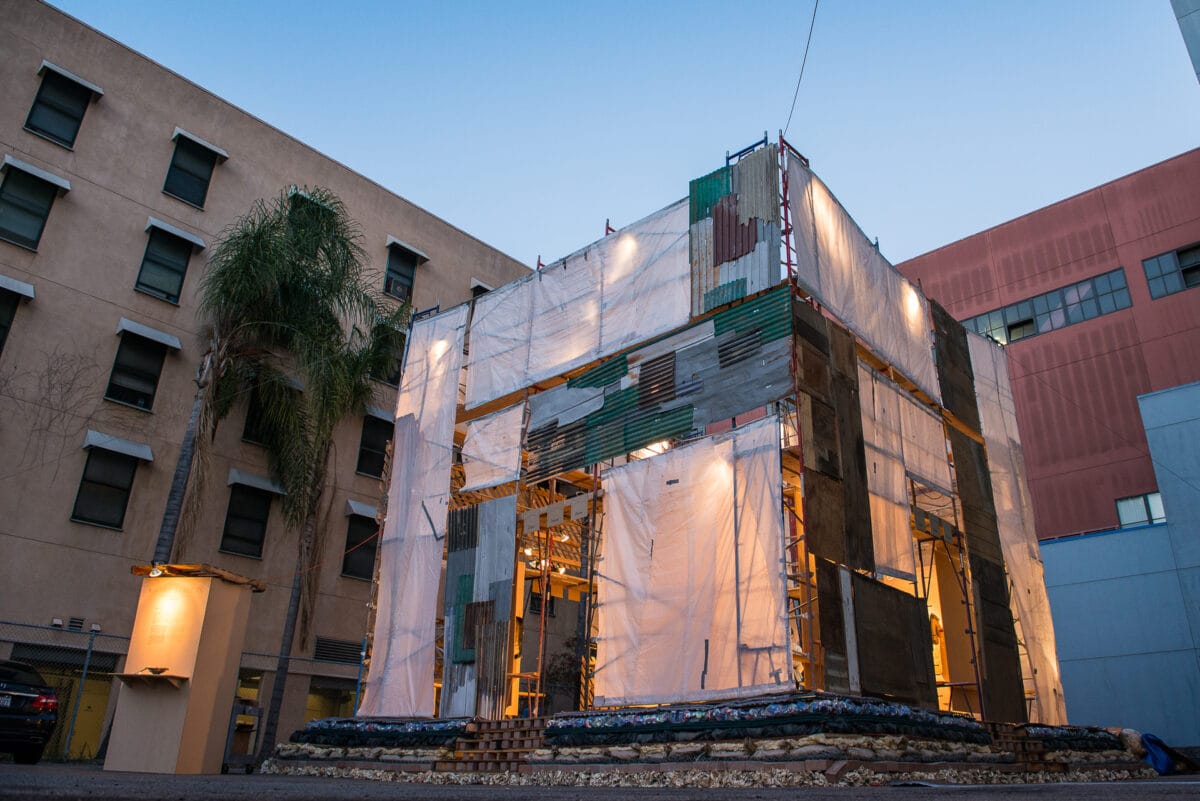 the skid row sacred gallery. built after Revelation 21 of the New Jerusalem with recycled objects.